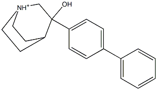 3-Hydroxy-3-(1,1'-biphenyl-4-yl)quinuclidinium Struktur