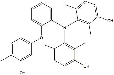 N,N-Bis(5-hydroxy-2,6-dimethylphenyl)-2-(3-hydroxy-4-methylphenoxy)benzenamine Struktur