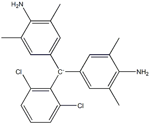 Bis(4-amino-3,5-dimethylphenyl)(2,6-dichlorophenyl)methylium Struktur