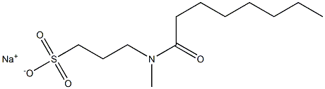 3-(N-Octanoyl-N-methylamino)-1-propanesulfonic acid sodium salt Struktur