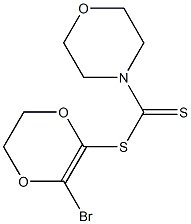 Morpholine-4-(dithioformic acid)(3-bromo-5,6-dihydro-1,4-dioxin)-2-yl ester Struktur