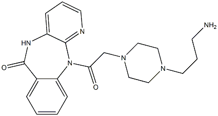 5,11-Dihydro-11-[[4-(3-aminopropyl)-1-piperazinyl]acetyl]-6H-pyrido[2,3-b][1,4]benzodiazepin-6-one Struktur