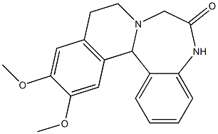 5,9,10,14b-Tetrahydro-12,13-dimethoxyisoquino[2,1-d][1,4]benzodiazepin-6(7H)-one Struktur