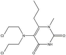 5-[Bis(2-chloroethyl)amino]methyl-6-propyluracil Struktur