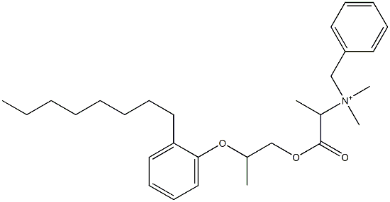 N,N-Dimethyl-N-benzyl-N-[1-[[2-(2-octylphenyloxy)propyl]oxycarbonyl]ethyl]aminium Struktur