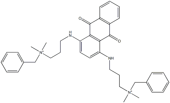 N,N'-[[(9,10-Dihydro-9,10-dioxoanthracene)-1,4-diyl]bis(imino-3,1-propanediyl)]bis(N,N-dimethylbenzenemethanaminium) Struktur