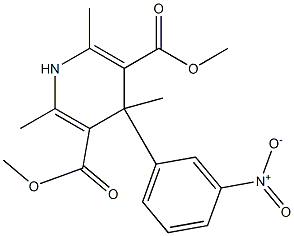 1,4-Dihydro-2,4,6-trimethyl-4-(3-nitrophenyl)pyridine-3,5-dicarboxylic acid dimethyl ester Struktur