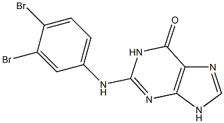 2-(3,4-Dibromophenylamino)-9H-purin-6(1H)-one Struktur