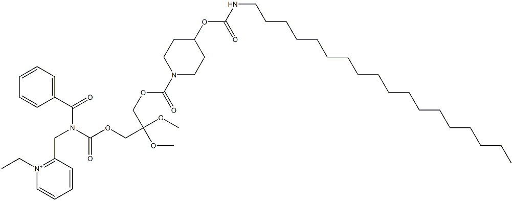 2-[2-Methoxybenzoyl[[(R)-2-methoxy-3-[4-(N-stearylcarbamoyloxy)piperidinocarbonyloxy]propyl]oxycarbonyl]aminomethyl]-1-ethylpyridinium Struktur