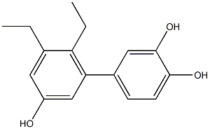 5',6'-Diethyl-1,1'-biphenyl-3,3',4-triol Struktur