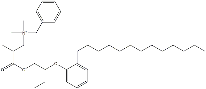 N,N-Dimethyl-N-benzyl-N-[2-[[2-(2-tridecylphenyloxy)butyl]oxycarbonyl]propyl]aminium Struktur