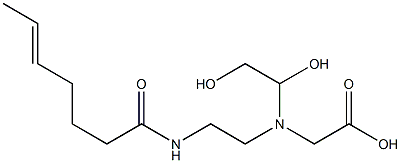 N-(1,2-Dihydroxyethyl)-N-[2-(5-heptenoylamino)ethyl]aminoacetic acid Struktur