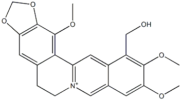 5,6-Dihydro-12-hydroxymethyl-10,11,14-trimethoxybenzo[g]-1,3-benzodioxolo[5,6-a]quinolizinium Struktur