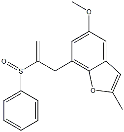 5-Methoxy-2-methyl-7-[2-(phenylsulfinyl)-2-propenyl]benzofuran Struktur