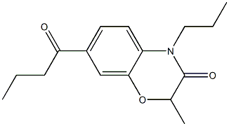 2-Methyl-4-propyl-7-butyryl-4H-1,4-benzoxazin-3(2H)-one Struktur