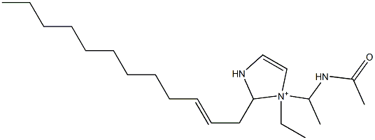 1-[1-(Acetylamino)ethyl]-2-(2-dodecenyl)-1-ethyl-4-imidazoline-1-ium Struktur