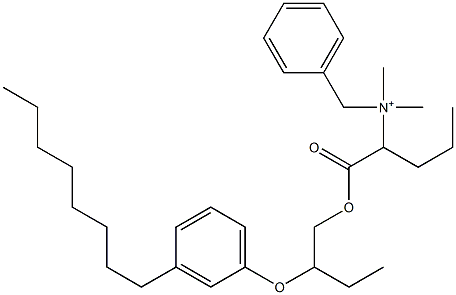 N,N-Dimethyl-N-benzyl-N-[1-[[2-(3-octylphenyloxy)butyl]oxycarbonyl]butyl]aminium Struktur