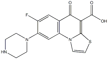 7-Fluoro-8-(1-piperazinyl)-5-oxo-5H-thiazolo[3,2-a]quinoline-4-carboxylic acid Struktur