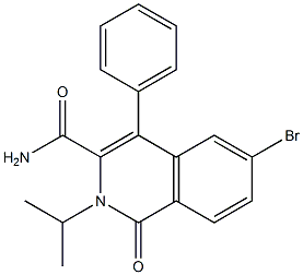 1-Oxo-2-isopropyl-4-(phenyl)-6-bromo-1,2-dihydroisoquinoline-3-carboxamide Struktur