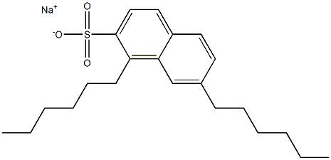 1,7-Dihexyl-2-naphthalenesulfonic acid sodium salt Struktur