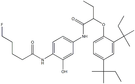 2-(5-Fluoropentanoylamino)-5-[2-(2,4-di-tert-amylphenoxy)butyrylamino]phenol Struktur