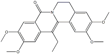 5,6-Dihydro-13-ethyl-2,3,10,11-tetramethoxy-8H-dibenzo[a,g]quinolizin-8-one Struktur