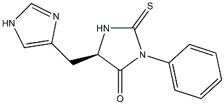 (5R)-5-(1H-Imidazol-4-ylmethyl)-3-phenyl-2-thioxoimidazolidin-4-one Struktur