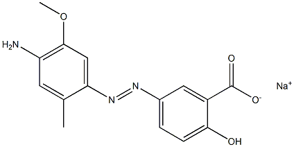 5-(4-Amino-5-methoxy-2-methylphenylazo)-2-hydroxybenzoic acid sodium salt Struktur