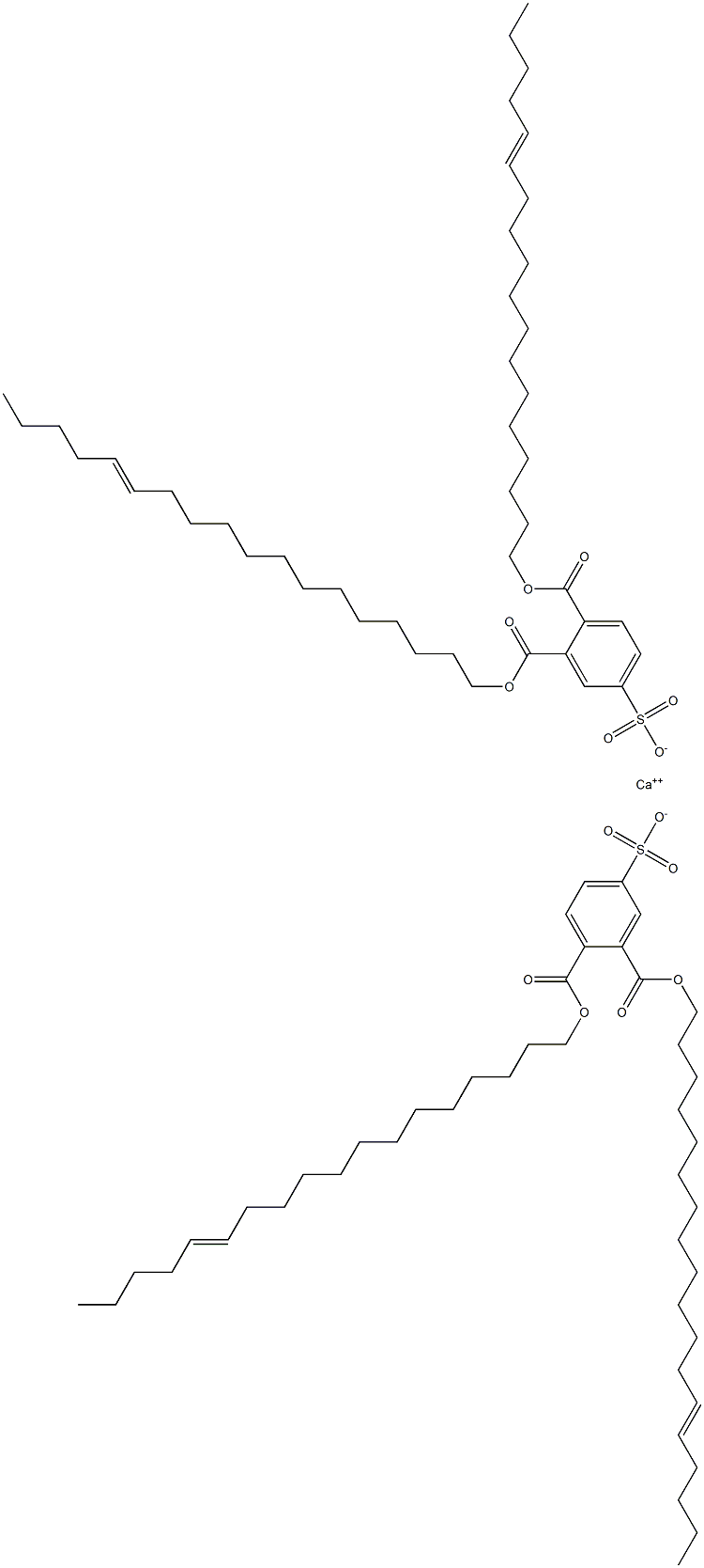 Bis[3,4-di(13-octadecenyloxycarbonyl)benzenesulfonic acid]calcium salt Struktur