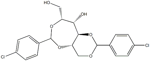 2-O,5-O:4-O,6-O-Bis(4-chlorobenzylidene)-L-glucitol Struktur