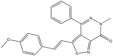 3-[2-(4-Methoxyphenyl)vinyl]-6-methyl-4-phenylisoxazolo[3,4-d]pyridazin-7(6H)-one Struktur