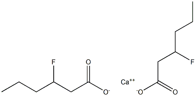 Bis(3-fluorohexanoic acid)calcium salt Struktur