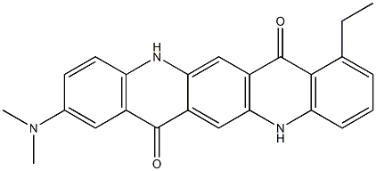 2-(Dimethylamino)-8-ethyl-5,12-dihydroquino[2,3-b]acridine-7,14-dione Struktur