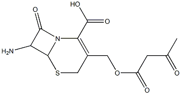 7-Amino-8-oxo-3-(3-oxobutyryloxymethyl)-5-thia-1-azabicyclo[4.2.0]oct-2-ene-2-carboxylic acid Struktur