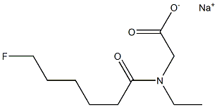 N-Ethyl-N-(6-fluorohexanoyl)glycine sodium salt Struktur