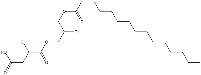 D-Malic acid hydrogen 1-(2-hydroxy-3-pentadecanoyloxypropyl) ester Struktur