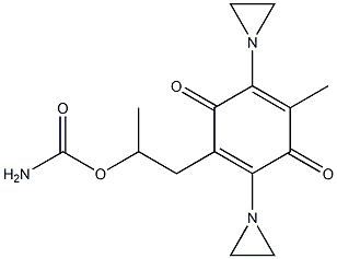 2,5-Bis(1-aziridinyl)-3-methyl-6-[2-(carbamoyloxy)propyl]-1,4-benzoquinone Struktur