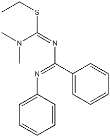 4-(Dimethylamino)-4-ethylthio-1-(phenyl)-2-phenyl-1,3-diaza-1,3-butadiene Struktur