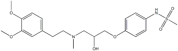 N-[4-[2-Hydroxy-3-[N-[2-(3,4-dimethoxyphenyl)ethyl]-N-methylamino]propyloxy]phenyl]methanesulfonamide Struktur