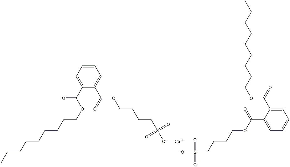 Bis[4-[(2-nonyloxycarbonylphenyl)carbonyloxy]butane-1-sulfonic acid]calcium salt Struktur