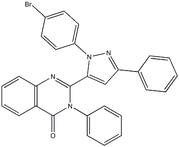 3-(Phenyl)-2-[3-(phenyl)-1-(4-bromophenyl)-1H-pyrazol-5-yl]quinazolin-4(3H)-one Struktur