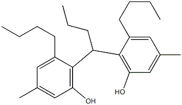 6,6'-Butylidenebis(3-methyl-5-butylphenol) Struktur