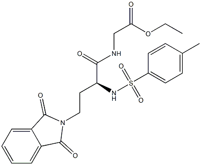 (+)-N-[(S)-4-Phthalimidyl-2-(p-tolylsulfonylamino)butyryl]glycine ethyl ester Struktur