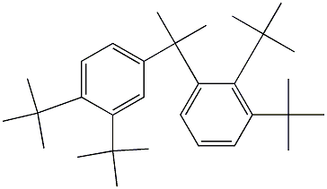 2-(2,3-Di-tert-butylphenyl)-2-(3,4-di-tert-butylphenyl)propane Struktur