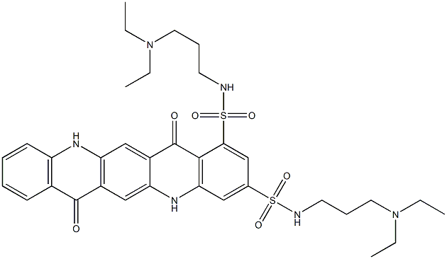 N,N'-Bis[3-(diethylamino)propyl]-5,7,12,14-tetrahydro-7,14-dioxoquino[2,3-b]acridine-1,3-disulfonamide Struktur