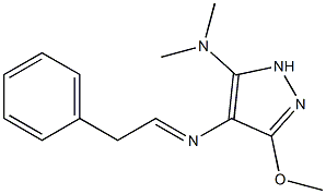 5-Dimethylamino-3-methoxy-4-(benzylmethylene)amino-1H-pyrazole Struktur