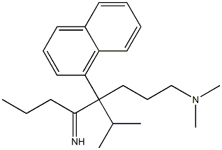 N,N-Dimethyl-5-imino-4-isopropyl-4-(1-naphtyl)-1-octanamine Struktur