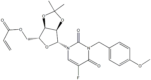 5-Fluoro-3-(4-methoxybenzyl)-5'-O-acryloyl-2'-O,3'-O-(propane-2,2-diyl)uridine Struktur