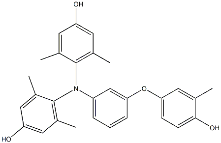 N,N-Bis(4-hydroxy-2,6-dimethylphenyl)-3-(4-hydroxy-3-methylphenoxy)benzenamine Struktur