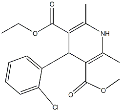 1,4-Dihydro-2,6-dimethyl-4-(2-chlorophenyl)pyridine-3,5-dicarboxylic acid 3-methyl 5-ethyl ester Struktur